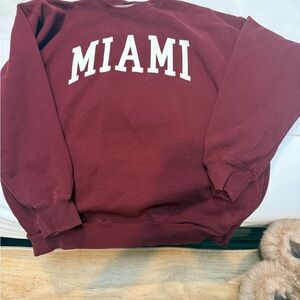 Brandy Melville Burgundy 'Miami' Sweatshirt